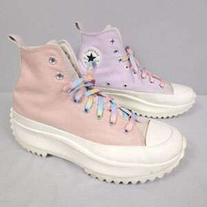 Converse Run Star Hike High Shoes Women 10 Pink Purple Canvas Platform Sneaker